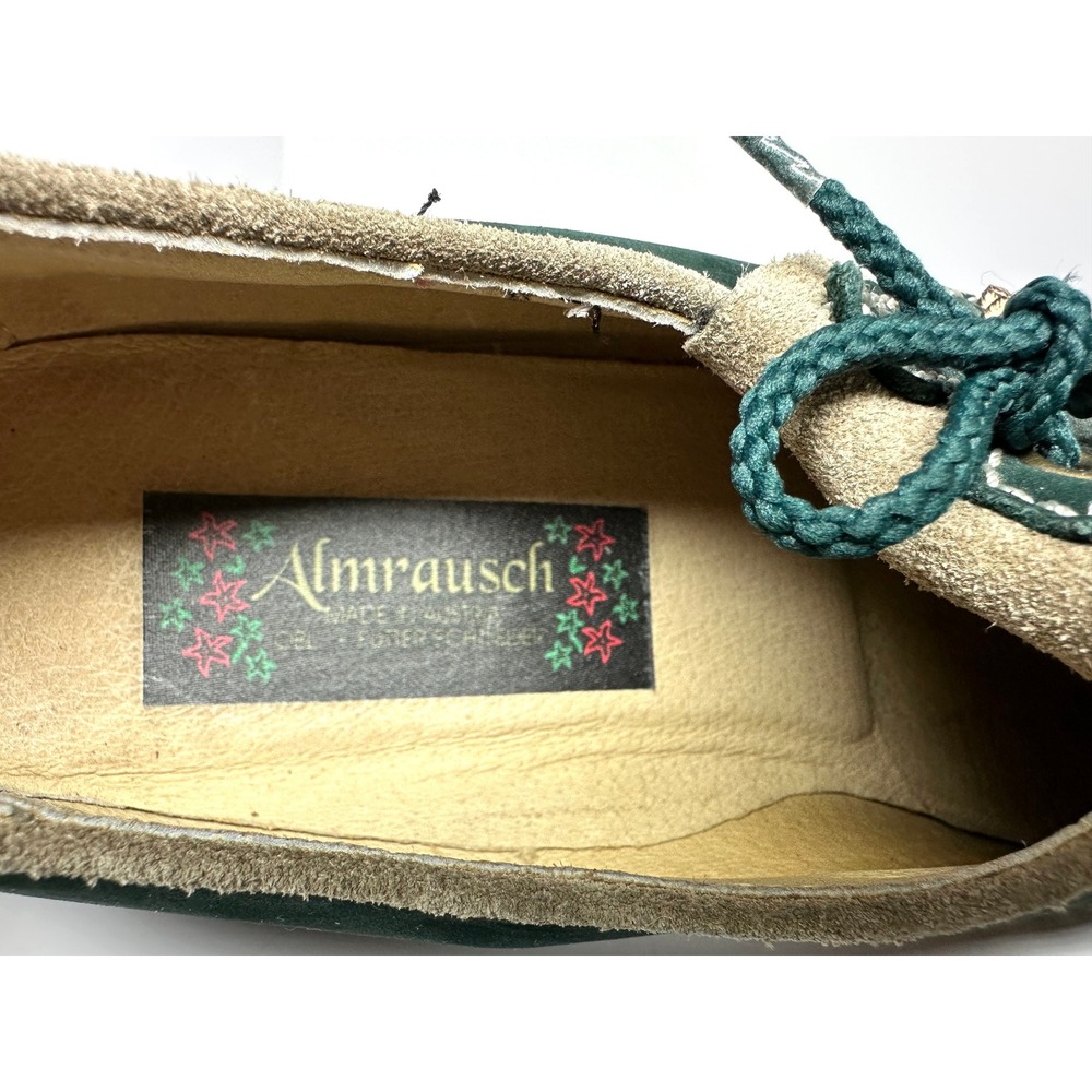 Almrausch Green Suede Tyrolean Shoes Austrian Haferlschuhe Women 6.5 US/4.5 UK - Picture 6 of 8
